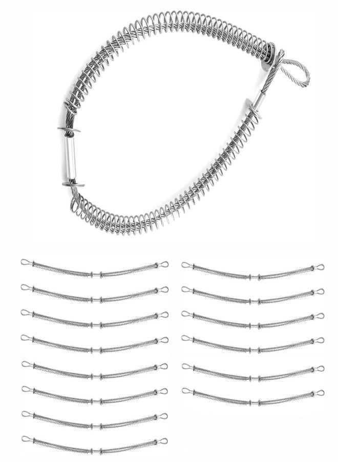 Mefape 15PCS Galvanized Steel Whip Stop Hose, 1/8" x 20", 200 PSI, Silver, 0.5" - 1.25" Hose Diameter - Image 1